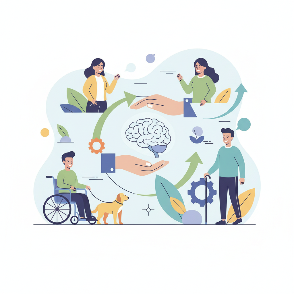 image representing the cycle of work as a disabled person